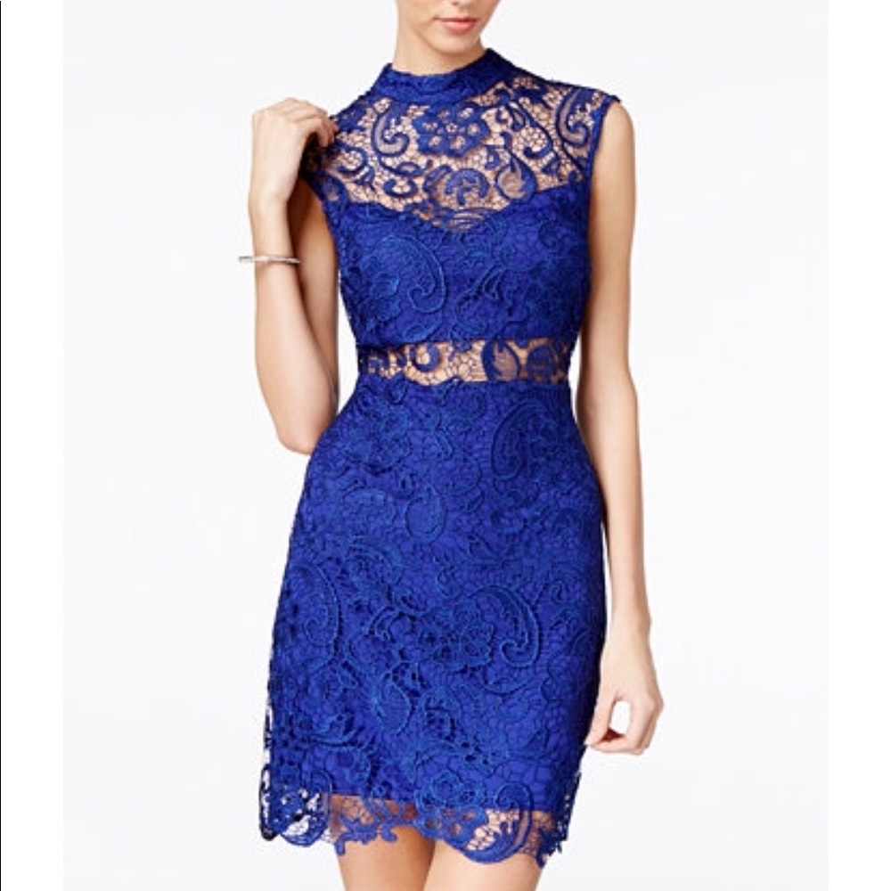 Beautiful mini blue/sapphire lace dress.